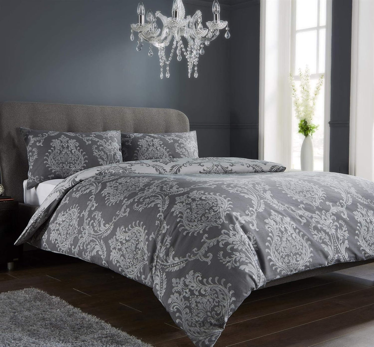 Royal Damask Reversible Duvet Cover Set