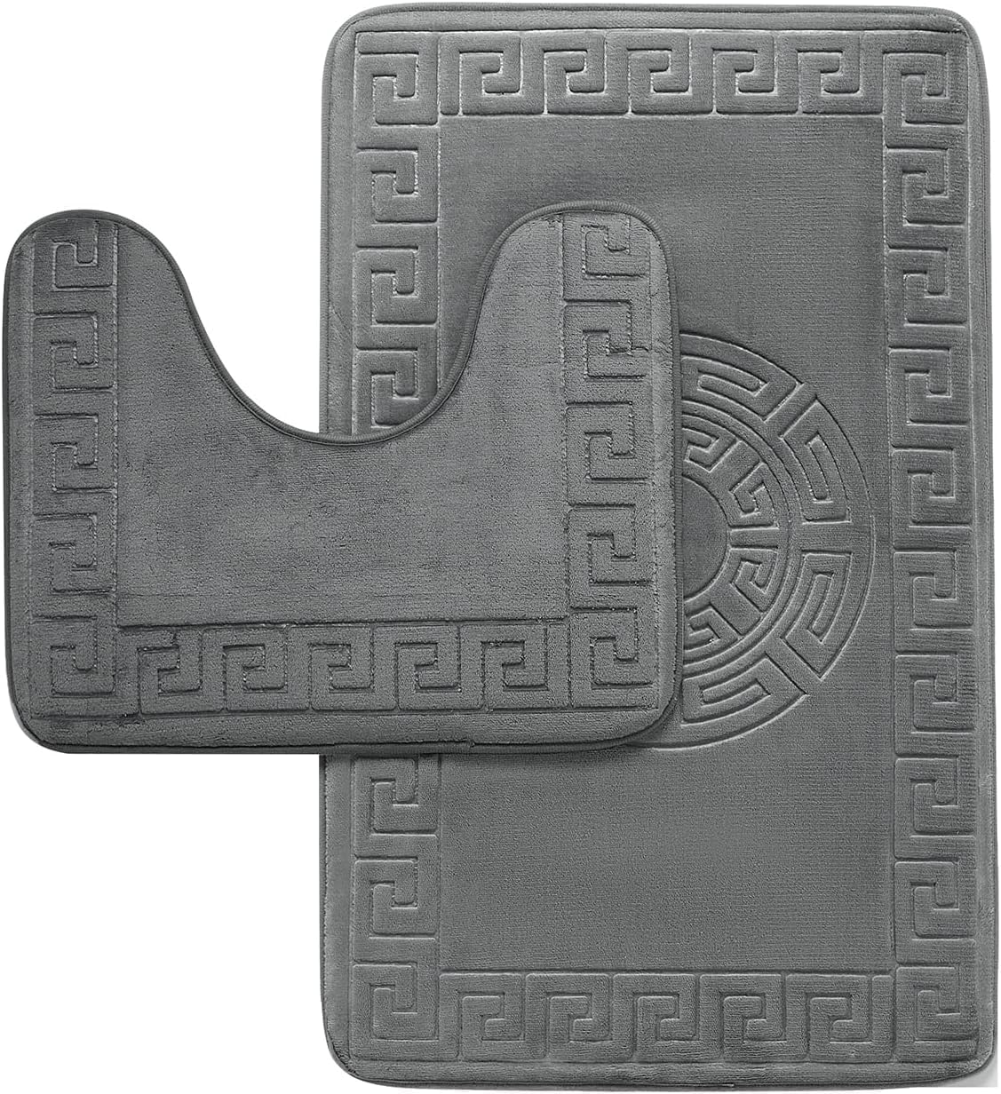 Greek Key Memory Foam Bath Mat Set – 2 Piece
