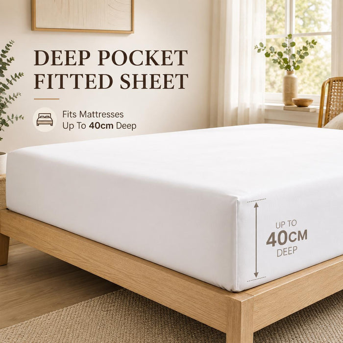 Extra Deep Fitted Sheet 40cm – Brushed Microfibre