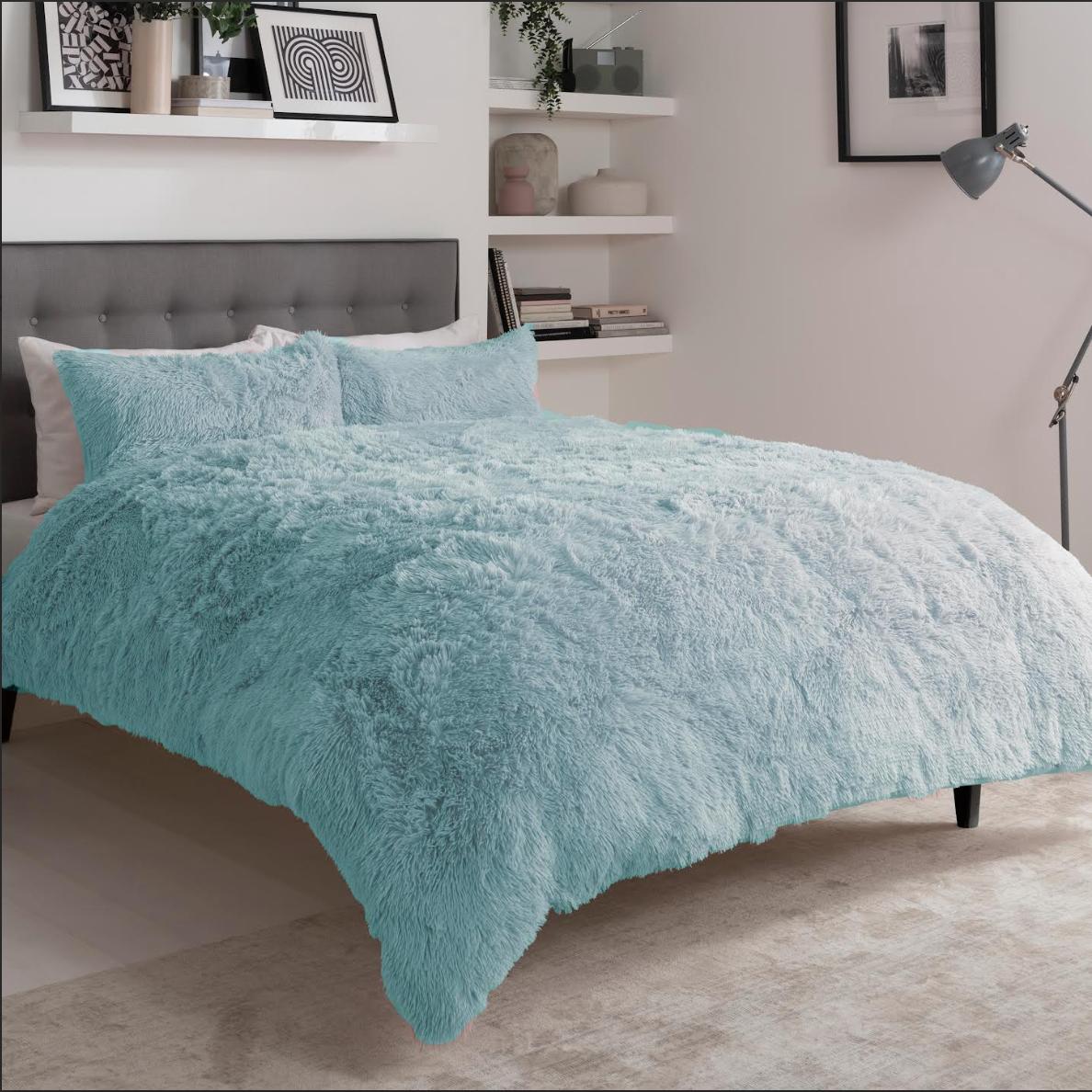 Sherpa fleece duvet set lifestyle