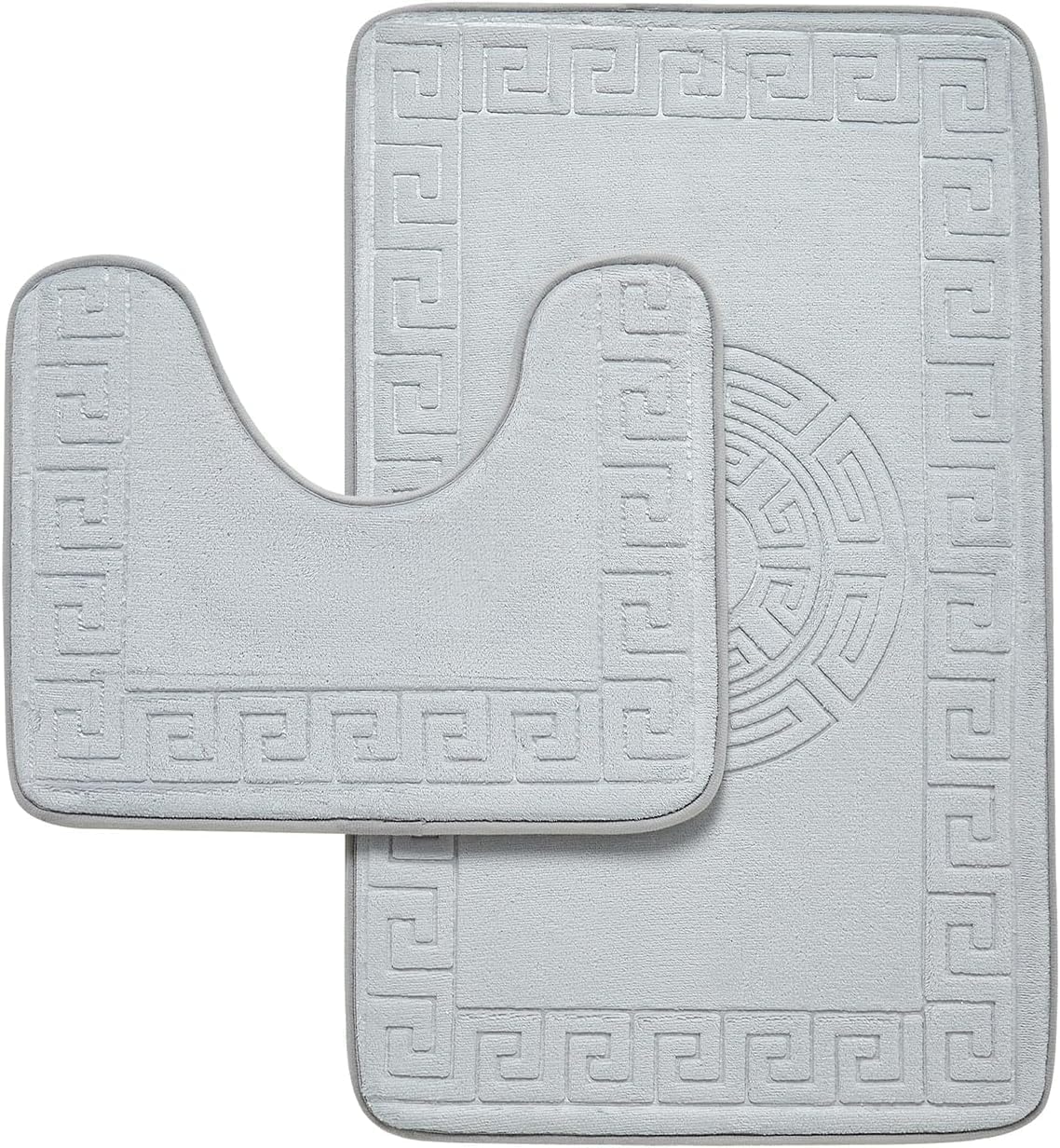 Greek Key Memory Foam Bath Mat Set – 2 Piece